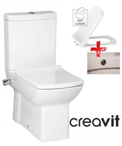 Kompakt-WC mit Bidet und PREMIUM CREAVIT Armatur LARA Weiß