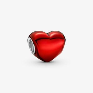Pandora Colours Charm 799291C02 Metallic Red Heart Red Enamel Sterling Silber 925