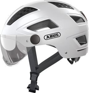 ABUS Stadthelm Hyban 2.0 ACE - Fahrradhelm mit Visier, Licht und ABS-Hartschale - für Damen und Herren - Weiß, Größe M?
