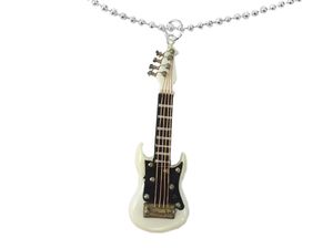 E-Gitarre Kette Halskette Miniblings 80cm Gitarrist Gitarristin Musiker + Box weiß