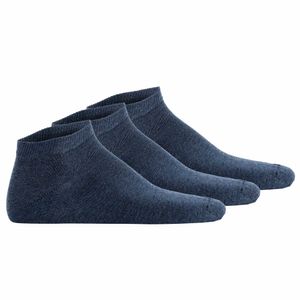 Hudson unisex ponožky do tenisiek, 3-pack - Jednoduché, krátke ponožky, jednofarebné modré 39-42