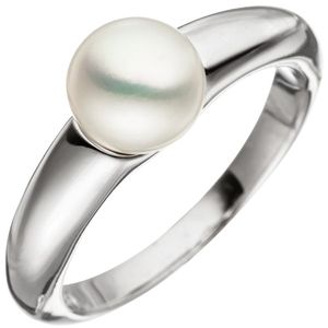 JOBO Damen Ring 62mm 925 Sterling Silber 1 Süßwasser Perle Perlenring Silberring