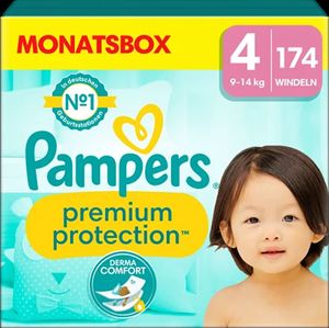 Pampers Premium Protection Größe 4 (9-14kg)  Maxi, 174 Stück, MONATSBOX