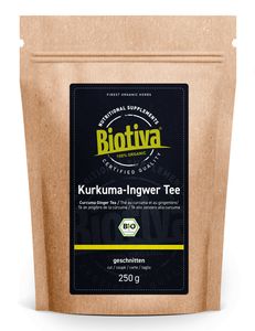 Biotiva Kurkuma Ingwer Tee 250g aus biologischem Anbau