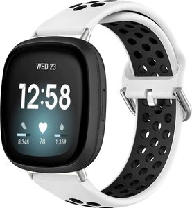 Fitbit Versa 4, Fitbit Versa 3, Fitbit Sense 2, Fitbit Sense Band: imoshion Silikon-Sportband mit silberner Schnalle silberner Kastenanschluss