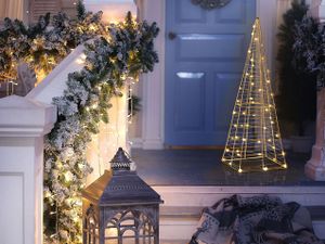 BELIANI Outdoor Weihnachtsbeleuchtung LED Weiß Weihnachtsbaum 60 cm für Außen Deko Adventsdekoration Gartendekoration