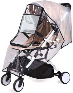 Pyzl Kinderwagen-Regenschutz in Universalgröße, staub- und winddicht, langlebiger Schutz, Kinderwagen-Wetterschutz mit Augenschutz