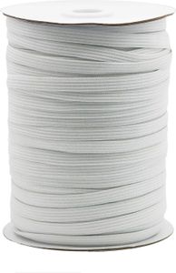 100m Gummiband gestrickt Gummilitze elastisches Band Wäschegummi Variantenwahl, Größe:5mm, Farbe:weiß