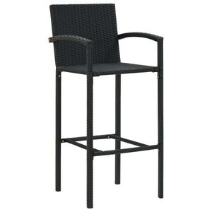 vidaXL Barhocker 4 Stk. Schwarz Poly Rattan