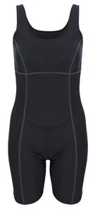 Aquarti Damen Schwimmanzug mit Bein Geschlossener Rücken, Farbe: Schwarz/Nähte Graphit, Größe: 44