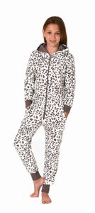 Mädchen Schlafanzug Einteiler Jumpsuit Overall aus  im Animal Look