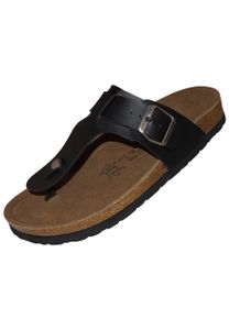 Biosoft Sandalen Damen Sommer Pantie Black 39| Damen Schuhe Sommer Sandalen elegant mit bequem Fussbett  | Damenschuhe Sommerschuhe