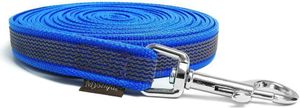 Mystique® Gummierte Schleppleine 20mm mit Handschlaufe Standard Karabiner blau 20m