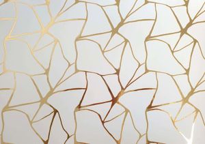 Geschenkpapier Marmor Muster 70cm x 2m Rolle weiß / gold