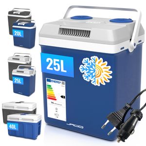 Jago® Kühlbox - 25L, mit Griff, 12/220 V,  Auto und Steckdose, Kühl- und Warmhaltefunktion, Blau - Elektrische Kühltasche, Mini-Kühlschrank für Campin
