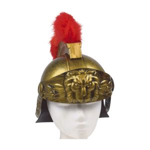 Gladiator Römer St. Martin Römischer Helm Antik Kostüm Erwachsene mit Visier & Hahnenkamm  - Authentische Optik, Mottoparty Karneval Fasching Theater, Farbe wählen:gold