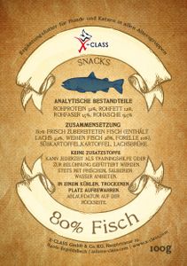 X-CLASS 80% Fisch Snack für Hunde & Katzen - getreidefreie Snacks