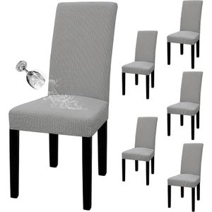 6 Pack stoličky kryty vodotesné a Antifouling, odnímateľný umývateľný stolička kryt, šedá, 50-58CM