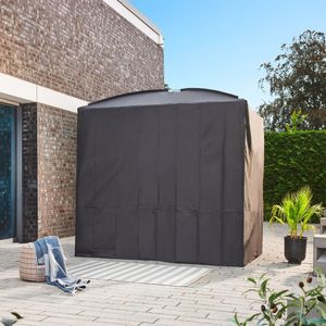 HOME DELUXE - Abdeckung - Gartenliege PROVENCE, Maße 236 x 180 x 210 cm, Farbe: Schwarz I Hollywoodschaukel Sonnenliege Schaukelliege