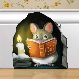 Maus-Lesebuch, Wanddekorationsaufkleber, Kinderzimmer, Klassenzimmer, Zuhause, Schlafzimmer, Bücherregal, Buchliebhaber, Von Mäusen und Menschen, Kinder, bezaubernd, (Maus-Lesebuch)