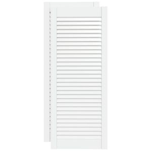 vidaXL Šatníkové dvere žalúziový dizajn 2 ks biele 99,3x39,4 cm masívne drevo
