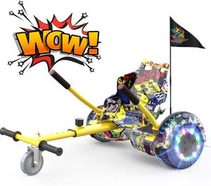 Hoverboard und Hoverkart Self-Balancing Scooter mit Sitz 6,5 Zoll Elektroroller Bluetooth Roller und LED Leutchten für Kinder