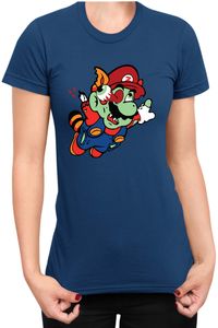 Mario Zombie Fly Damen t-shirt Super Mario Bros Luigi Bowser, L / Dunkelblau