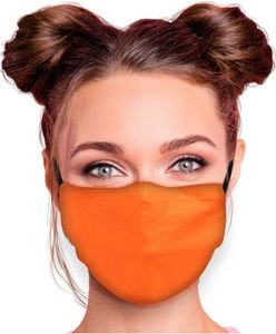 Mundschutz Maske in verschiedenen Farben Stoffmaske ohne Motiv Mund- Nasenschutz mit wechselbarem Filter einstellbare Ohrbügel, Farbe wählen:orange