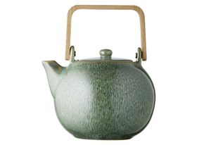 BITZ Teekanne mit Teesieb 1,2 Liter Steingut grün