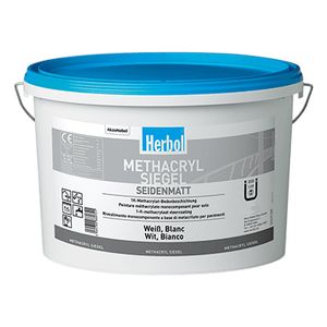 Herbol Methacryl Siegel, Farbe, Fertig gemischt, Mauerziegel, Beton, Flur, Weiß, Seidenmatte Oberflächenbehandlung, 5 l