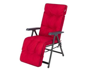 Polster Auflage für Liegestuhl Gartenliege Deckchair Kissen Liegenauflage 160x50 rot
