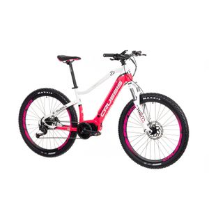27,5 Zoll ebike Elektrofahrrad Pedelec MTB E-Bike Guera 7.7-S Crussis 17,5Ah 630Wh 80Nm Rahmenhöhe 19"(46 cm) Pink/Weiß