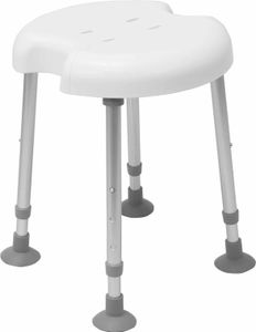 Duschhocker DELPHI 2PLUS m.,2 Ausschnitten,höhenvstb.,weiß,