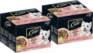CESAR® Portionsbeutel Multipack Selection in Sauce 4 Varietäten 2 x 24 x 100g