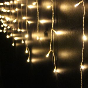 5M Eisregen Lichterkette Außen Innen, Warmweiß  Lichtervorhang Weihnachtsbeleuchtung mit 216 LEDs, Stecker 8 Modi, Weihnachtsdeko für Fenster Party Garten Wohnzimmer