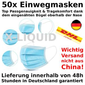 100 Stück (2x50) 4-lagige Premium Atemschutzmasken Mundschutzmasken Einwegmaske OP-Maske MNS