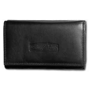 Money Maker Damen Geldbörse Kellnerbörse Leder schwarz 13.5x4x10cm OPJ702S