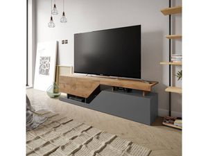 Mirjan24 TV-Lowboard Ceelias, Stilvoll TV-Schrank vom Hersteller, RTV-Tisch, Mediaschrank (Farbe: Wotan / Anthrazit)
