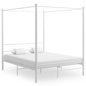 Möbel Himmelbett Weiß Metall 160x200 cm - Klassische Betten 325064