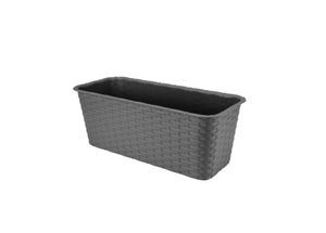 Doniczka balkonowa rattanowa 40x17x15 cm grafit Verdenia