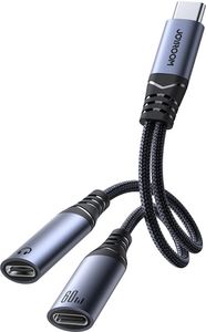 Joyroom SY-C03 adaptér 2v1 rozbočovač USB-C na 2x USB-C - Black
