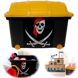 LS-LebenStil XL Spielzeugkiste Piraten-Kiste 60x40cm Schatztruhe Aufbewahrungsbox