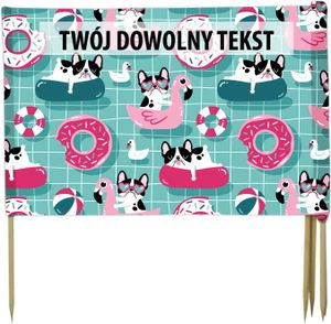 PARAWAN PLAŻOWY Buldożki w wodzie z indywidualnym  napisem 4 PANELE 12.4