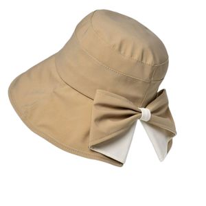 INF Letní klobouk s mašlí Khaki