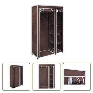 The Living Store Stoffschrank Braun