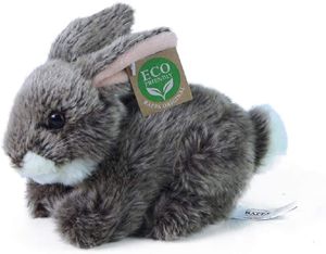 RAPPA Plyšový králik tmavosivý ležiaci 17 cm ECO-FRIENDLY