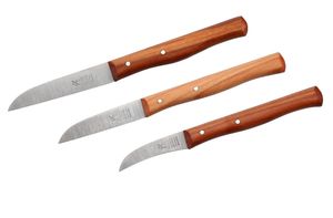 Windmühlen Messerset Kirschbaum Küchenmesser 65mm, Küchenmesser 85 mm und Schälmesser 59mm