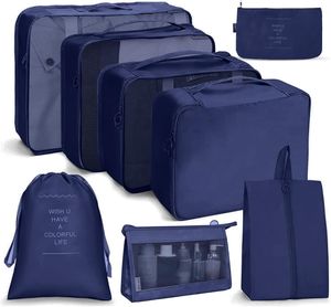 Koffer Organizer Set, 8-teilig Gepäck Organizer Set, Wasserdichte Reise Kleidertaschen, Packtaschen für koffer