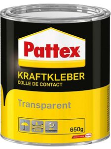 Pattex Kraftkleber Transparent, extrem starker Kleber für höchste Festigkeit, Alleskleber für den universellen Einsatz, hochwärmefester glasklarer Klebstoff, 1 x 650g