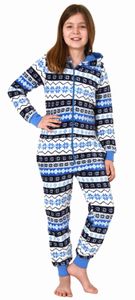 Mädchen Jumpsuit Overall Schlafanzug Pyjama in toller Norweger Optik - 202 467 97 959